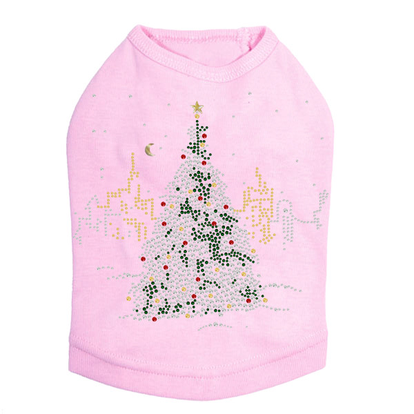Christmas Tree in the City - Pink Dog Tank