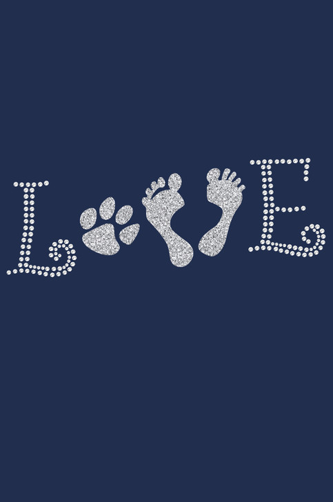 Love with Paw & Feet - Women's Tee