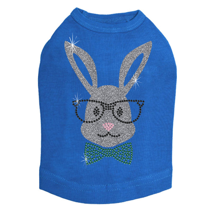 Bunny with Glasses and Bow Tie - Dog Tank