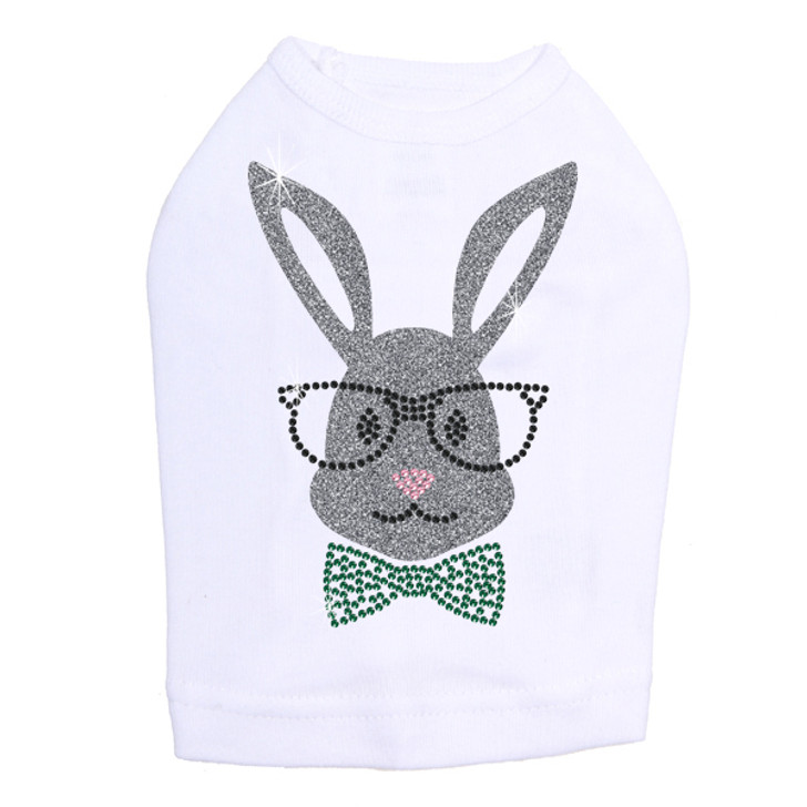 Bunny with Glasses and Bow Tie - Dog Tank