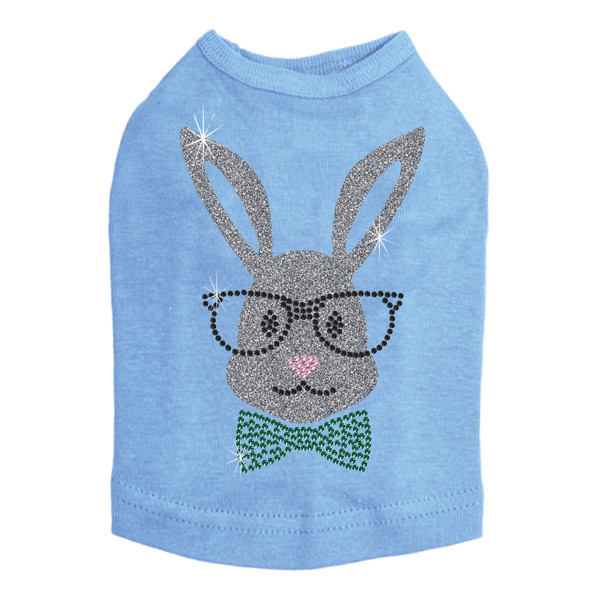 Bunny with Glasses and Bow Tie Rhinestone Dog Tank