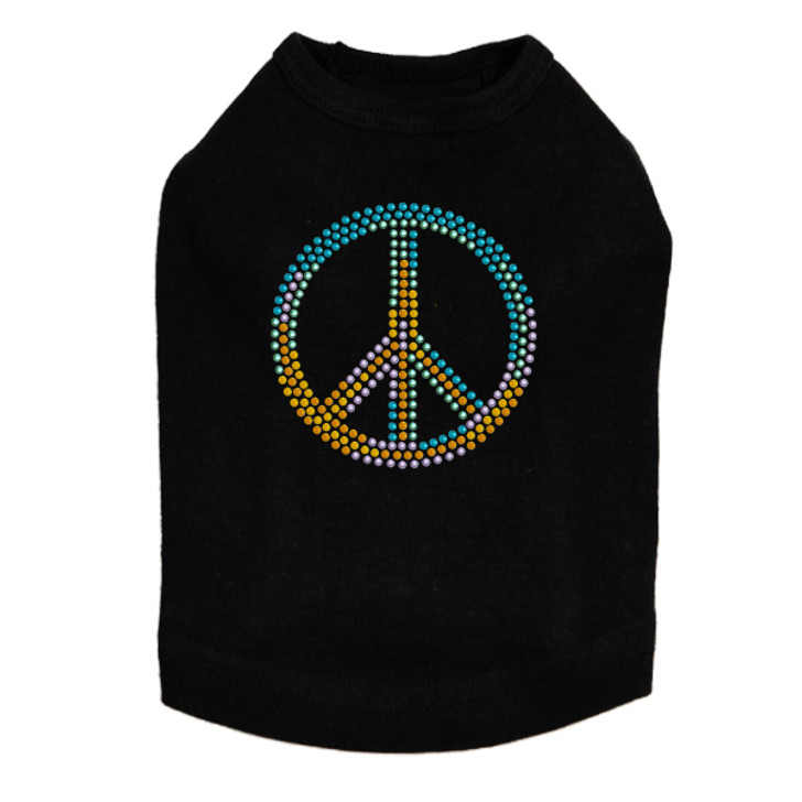 Peace Sign (Blue, Orange, Yellow, & Green) Dog Tank