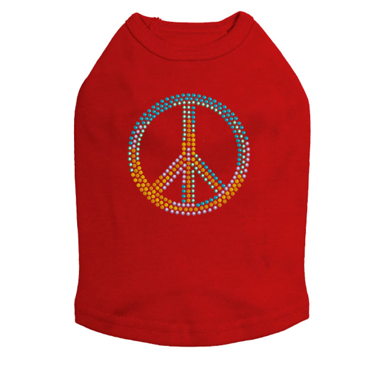 Peace Sign (Blue, Orange, Yellow, & Green) Dog Tank