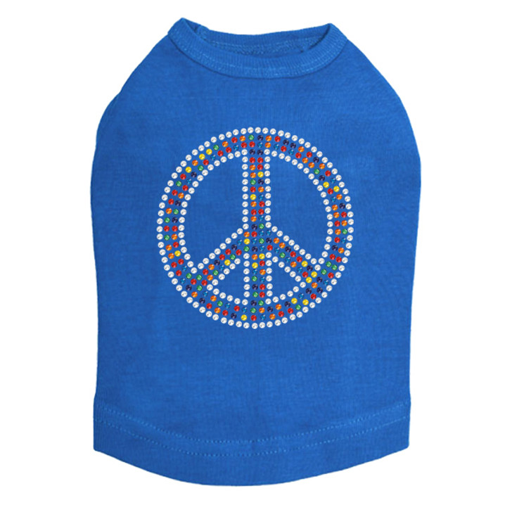 Peace Sign (Multicolor) Dog Tank