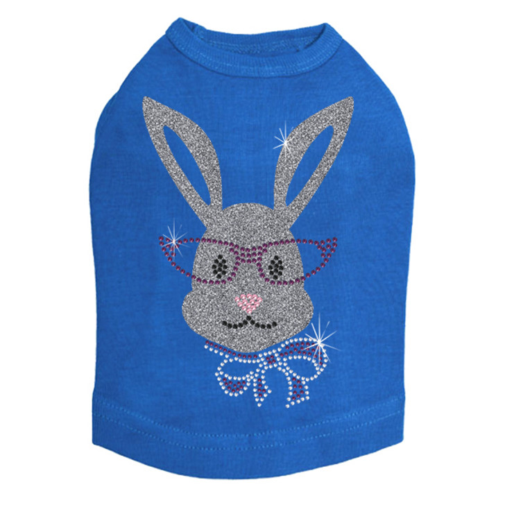 Girl Bunny with Glasses and Bow - Dog Tank