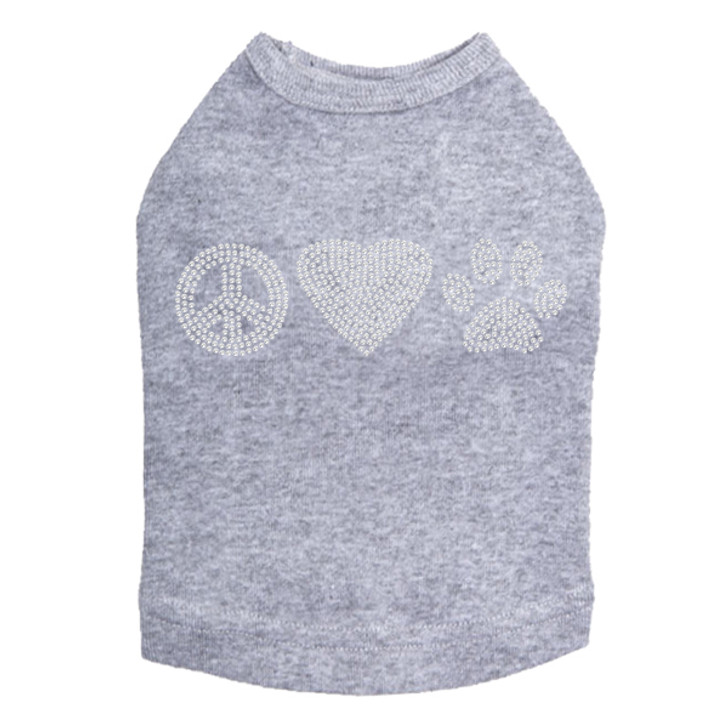 Peace, Love, Paw (Rhinestone) Dog Tank