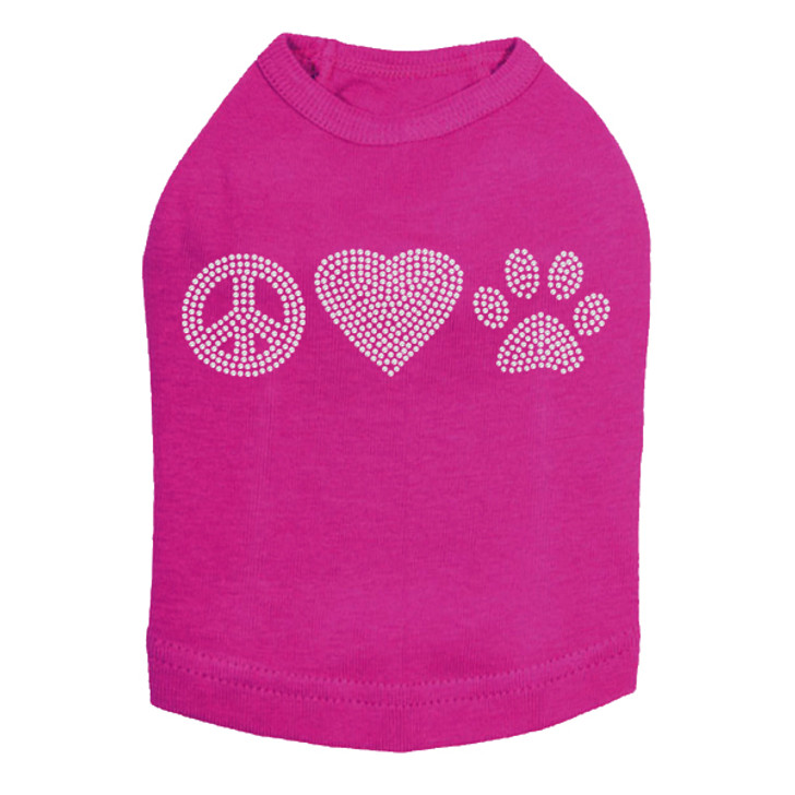 Peace, Love, Paw (Rhinestone) Dog Tank