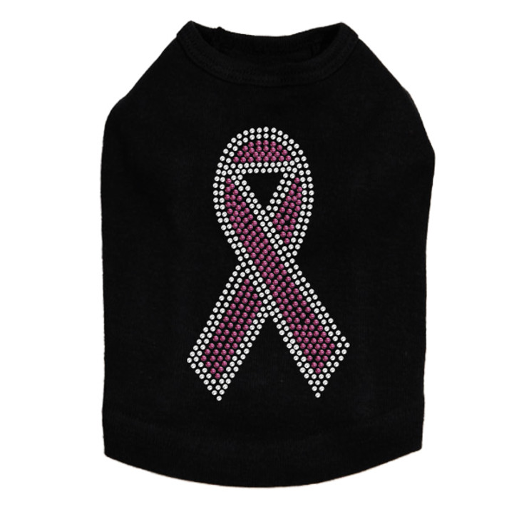 Ribbon (Pink with Clear Rhinestones) Dog Tank