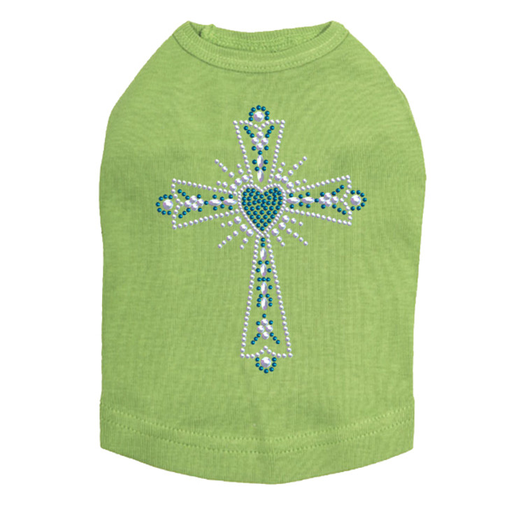 Cross (Silver & Blue) Dog Tank