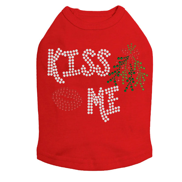 Kiss Me under the Mistletoe Rhinestone Dog Tank