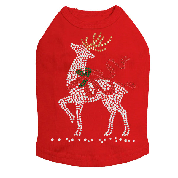 Reindeer with Red Bow - Red Dog Tank