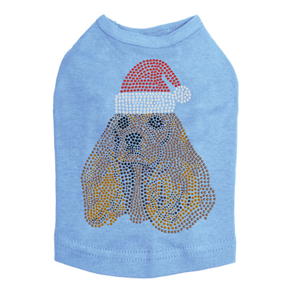 Cocker Spaniel with Santa Hat Rhinestone Dog Tank