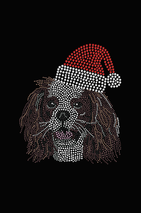 Cavalier King Charles Spaniel with Santa Hat - Women's Tee