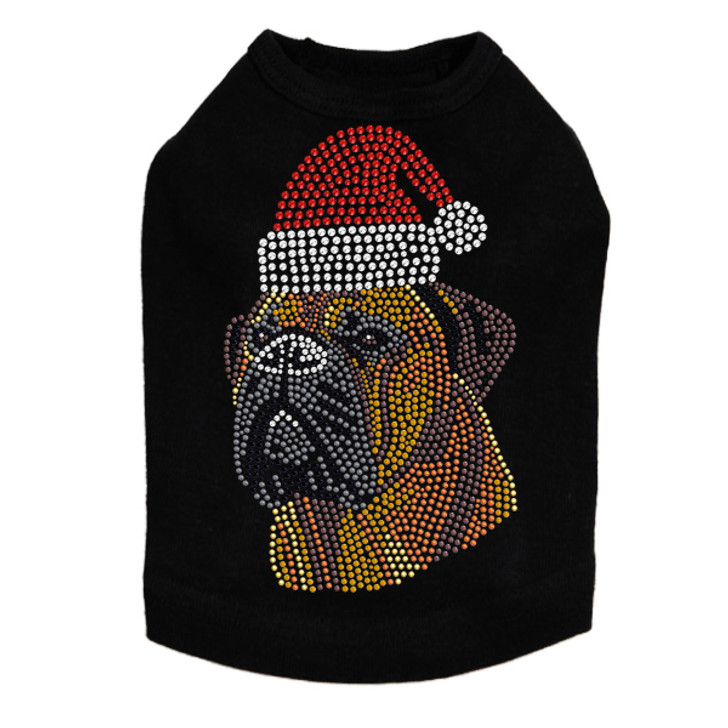 Bullmastiff with Santa Hat - Dog Tank