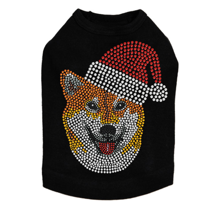 Shiba Inu with Santa Hat - Dog Tank