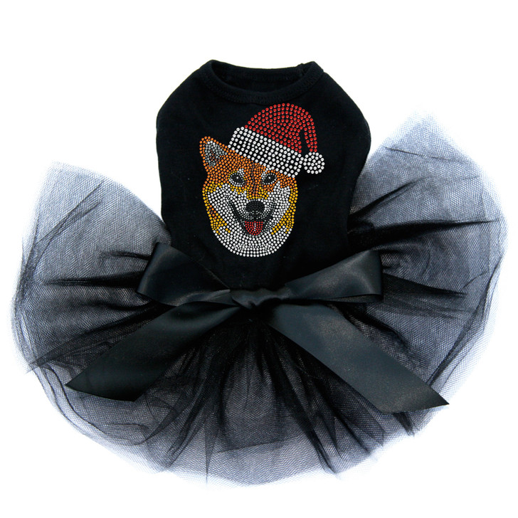 Shiba Inu with Santa Hat - Custom Tutu