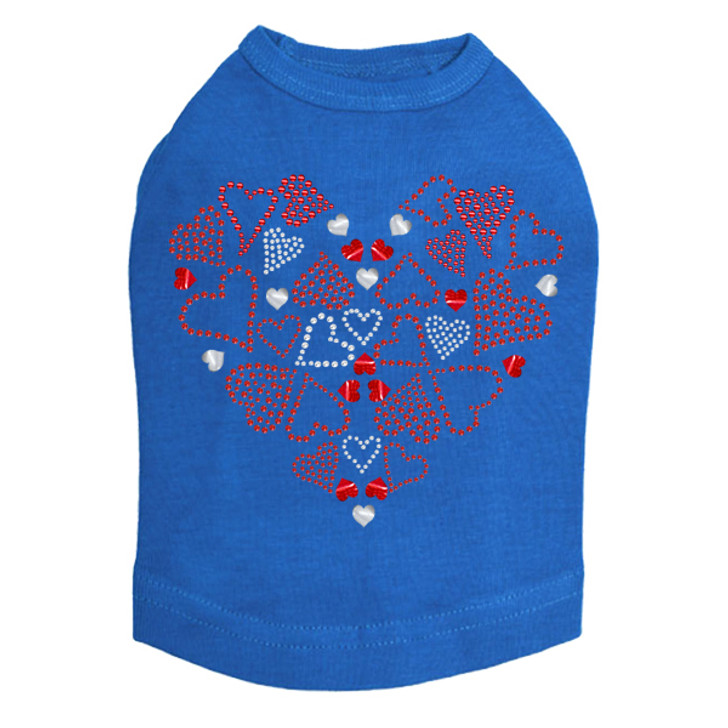 Red Heart with Hearts - Dog Tank