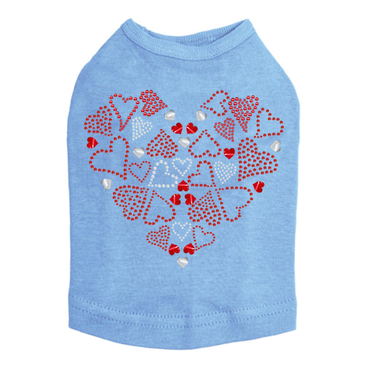 Red Heart with Hearts - Dog Tank