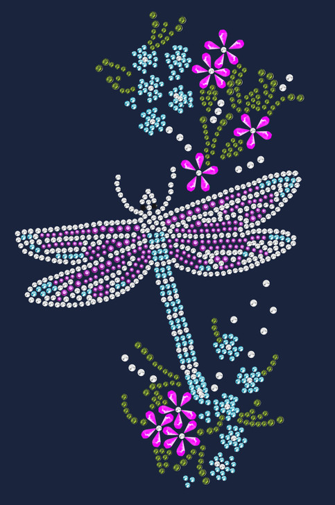 Dragonfly with Flowers - Women's Tee