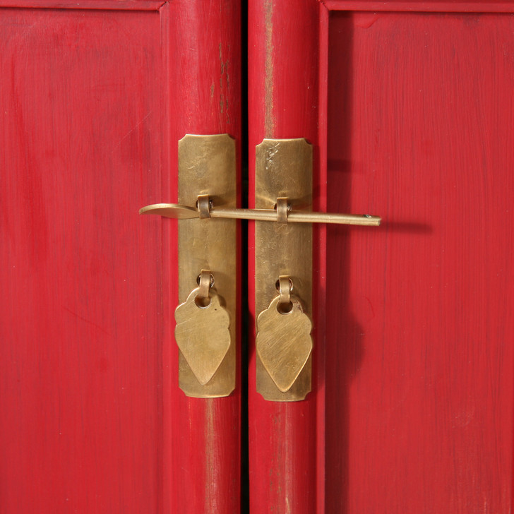 Red Asian Style Dog Armoire