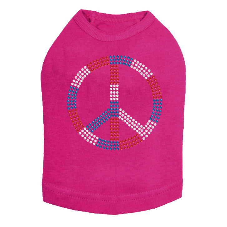 Peace Sign (Red, White, & Blue) Dog Tank