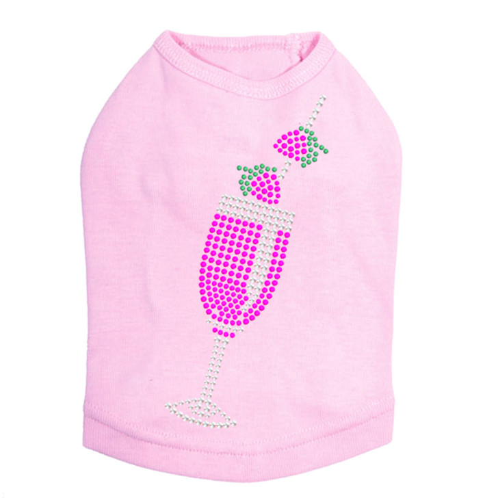 Strawberry Daiquiri - Swarovski Rhinestones - Dog Tank