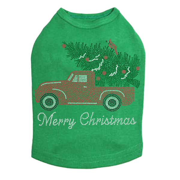 Christmas Truck Rhinestone Dog Tank