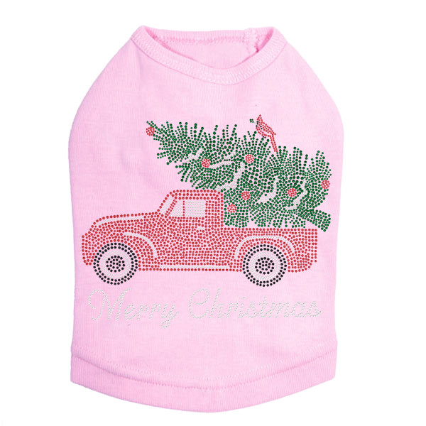 Christmas Truck Rhinestone Dog Tank