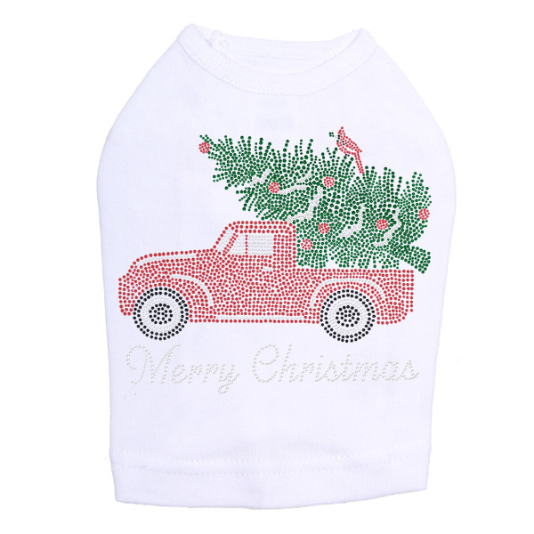 Christmas Truck Rhinestone Dog Tank