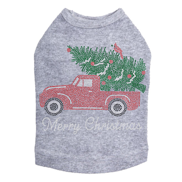 Christmas Truck Rhinestone Dog Tank