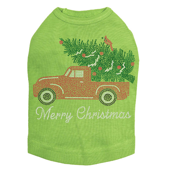 Christmas Truck Rhinestone Dog Tank