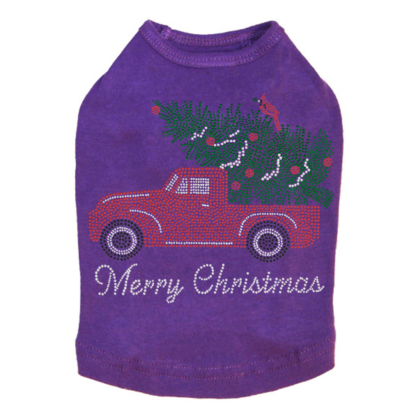 Christmas Truck Rhinestone Dog Tank