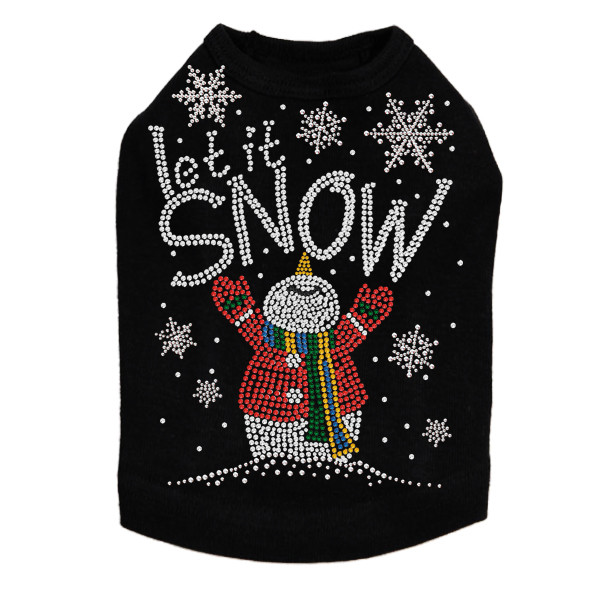 Let it Snow Snowman Rhinestone Dog Tank