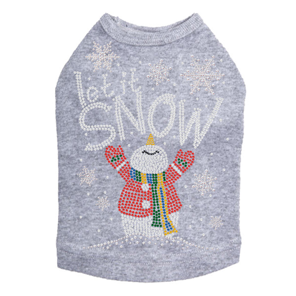Let it Snow Snowman Rhinestone Dog Tank