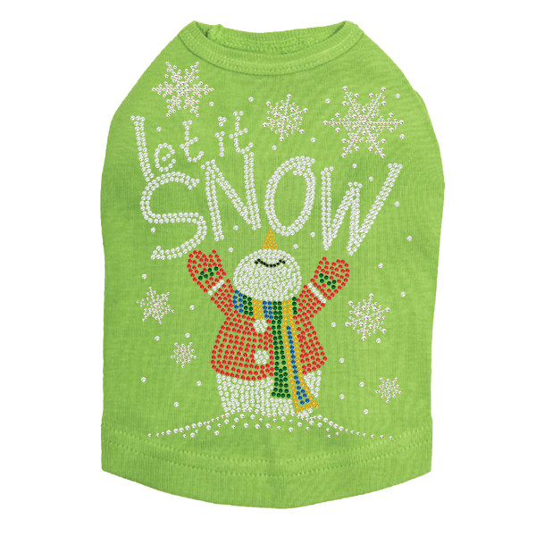 Let it Snow Snowman Rhinestone Dog Tank
