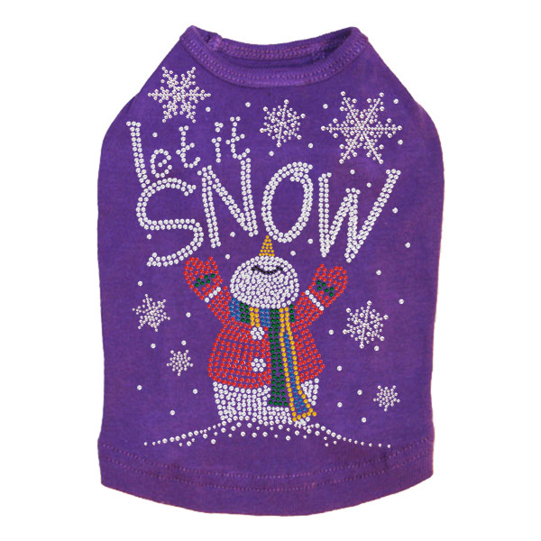 Let it Snow Snowman Rhinestone Dog Tank