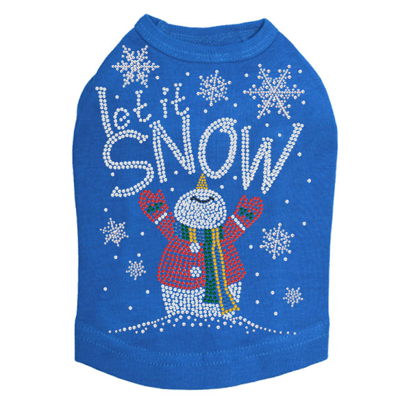 Let it Snow Snowman Rhinestone Dog Tank