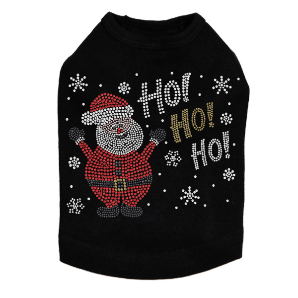 Ho Ho Santa with Snowflakes Rhinestone Dog Tank