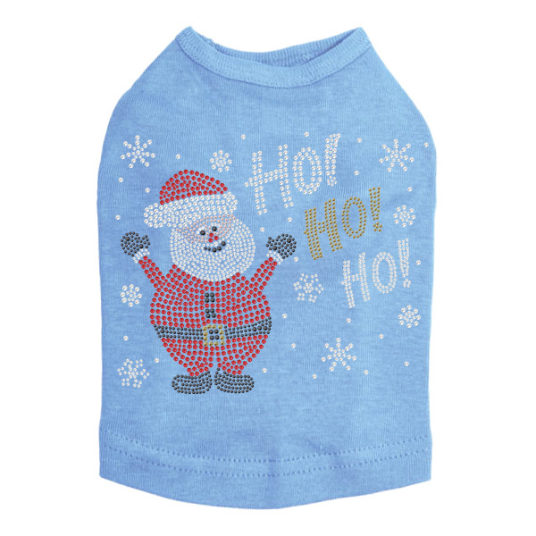 Ho Ho Santa with Snowflakes Rhinestone Dog Tank