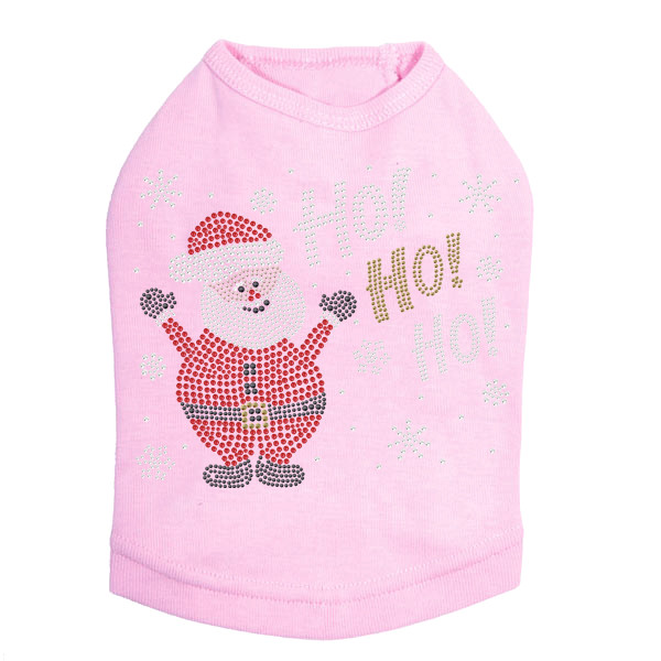 Ho Ho Santa with Snowflakes Rhinestone Dog Tank