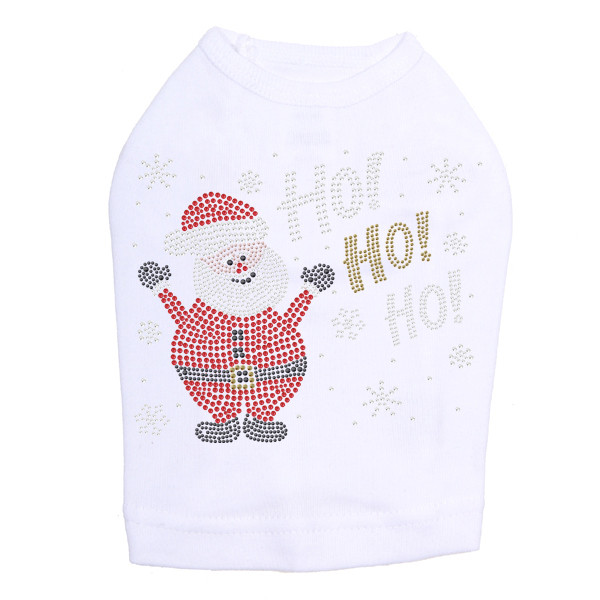 Ho Ho Santa with Snowflakes Rhinestone Dog Tank