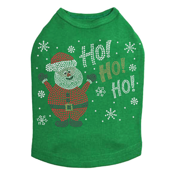 Ho Ho Santa with Snowflakes Rhinestone Dog Tank