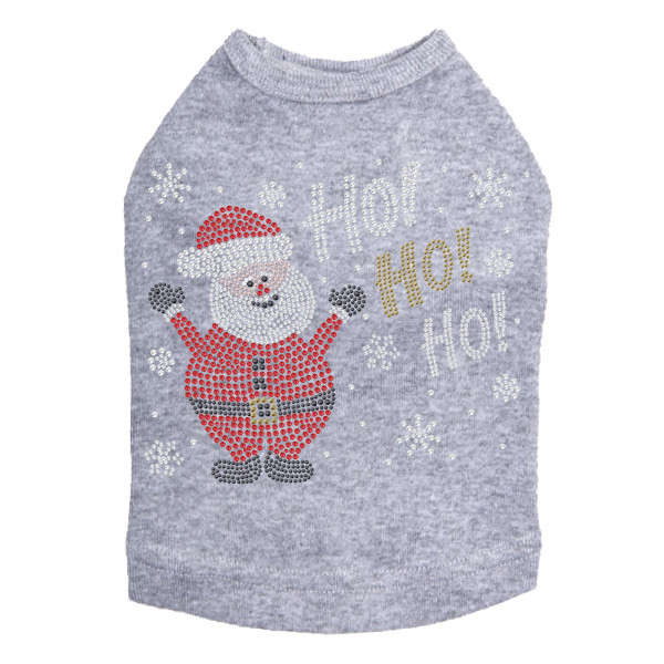 Ho Ho Santa with Snowflakes Rhinestone Dog Tank