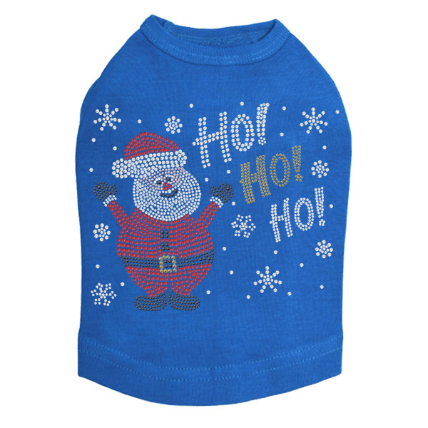 Ho Ho Santa with Snowflakes Rhinestone Dog Tank