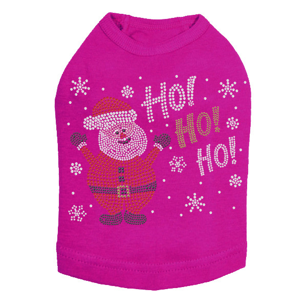 Ho Ho Santa with Snowflakes Rhinestone Dog Tank