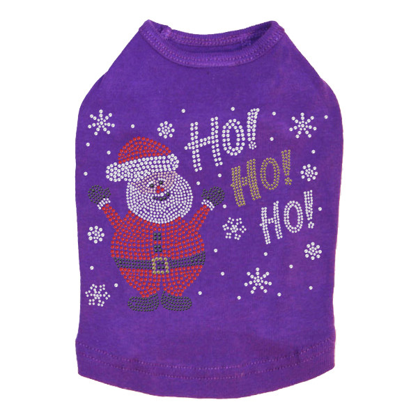 Ho Ho Santa with Snowflakes Rhinestone Dog Tank