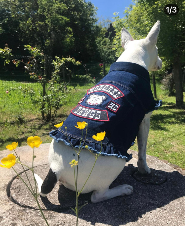   Mongrel Dawgs MC - Denim Jacket with Ruffles