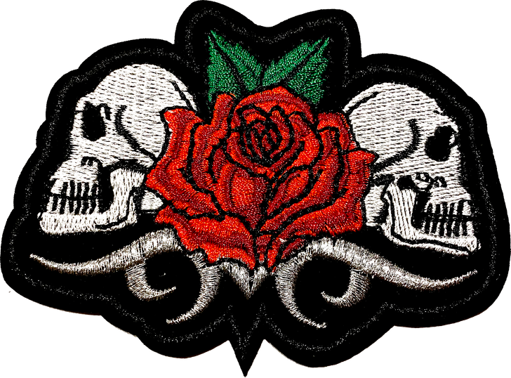 Two Skulls with Rose - Patch