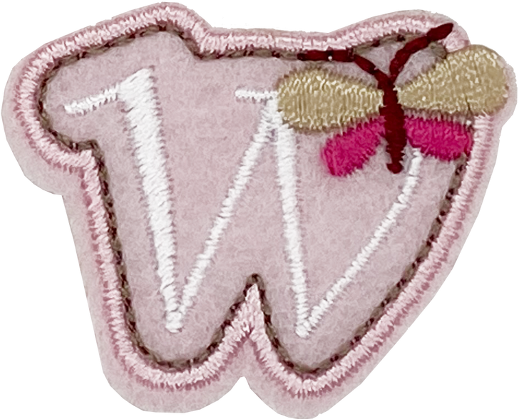 Curly Pink W - Patch