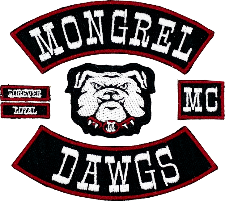 Mongrel Dawg 6 Piece EMBROIDERY Patch (8")